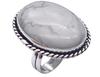 Howlite Natural Gemstone Antique Silver Ring US Size-6.5 R 5042
