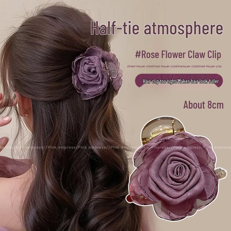 Elegant Large Hair Claw Clip for Thick Hair - High-End Korean Updo Shark Clip
