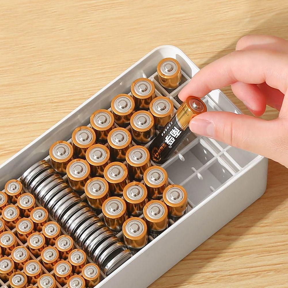 Fall Prevention Battery Case Plastic Data Cable Case Durable Battery Storage Box  Home