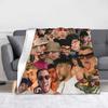 Bad Bunny Collage Puerto Rico Blankets Flannel Print  Breathable Lightweight Throw Blankets for Bed Outdoor Bedspread