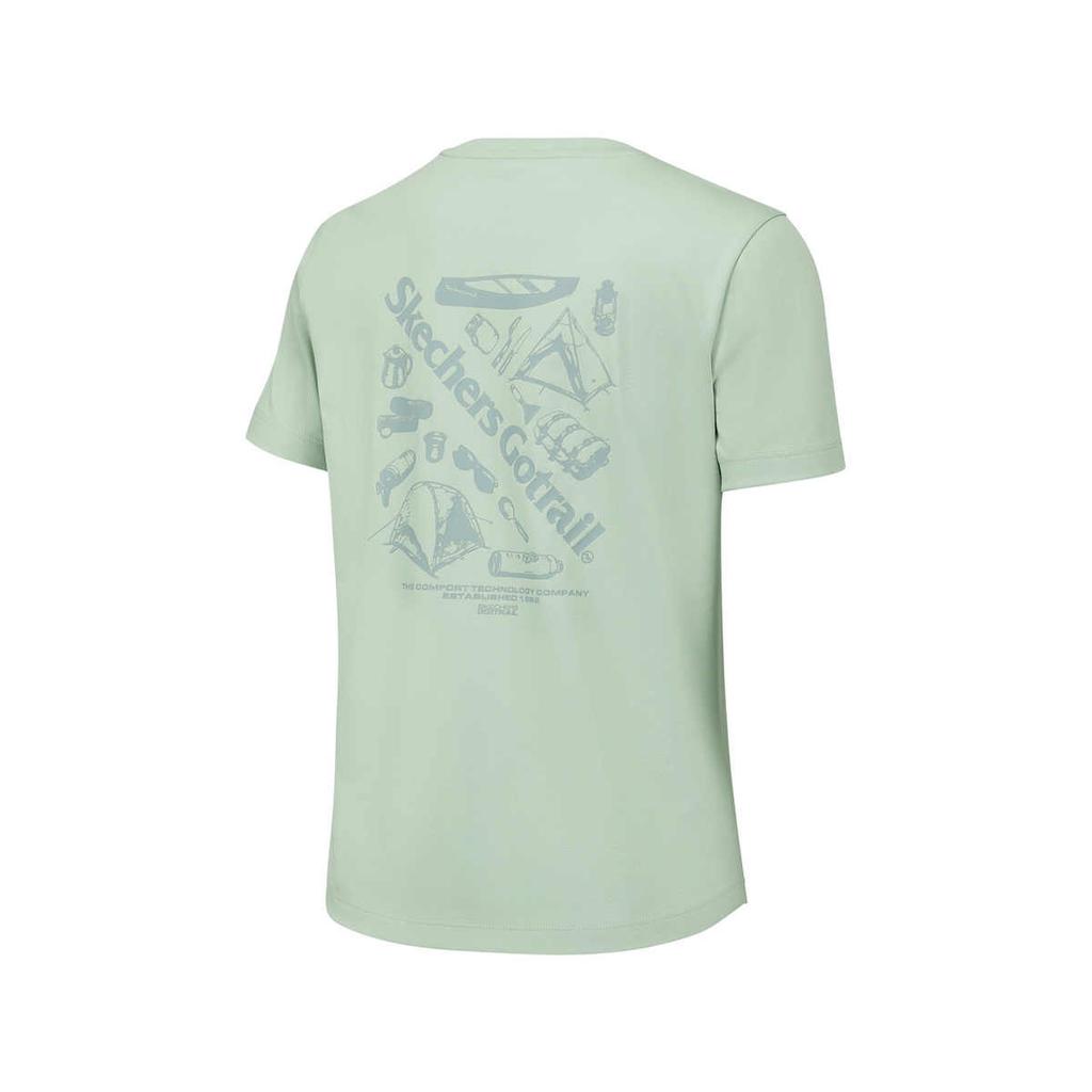 Skechers Outdoor Series Moisture-Wicking Quick-Dry Breathable Casual Short Sleeve T-Shirt Women Tops Seafoam-Green P225W094-03P1
