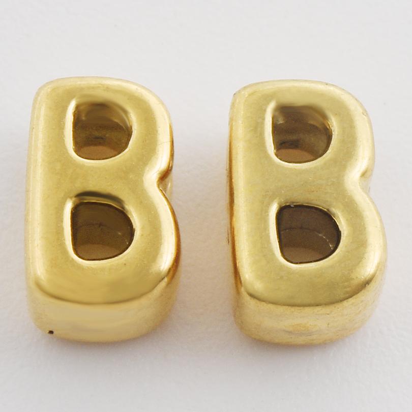 3/6pcs Real Gold Plated A-Z Stainless Steel Beads For Jewelry Making Supplies 2mm Hole Spacer/Loose Bead DIY Handmade Materials