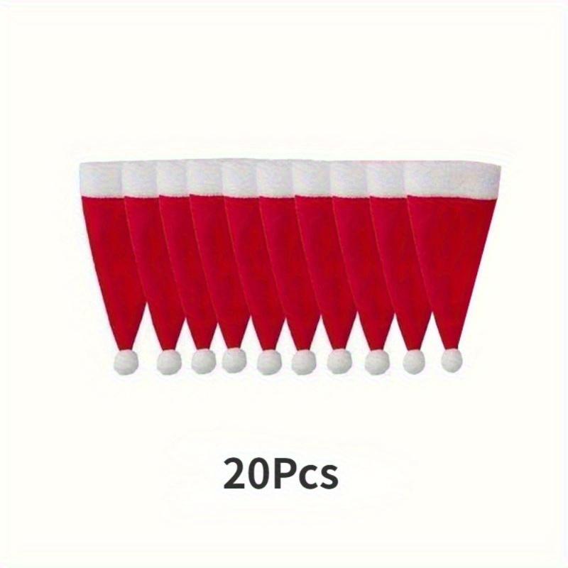 20Pcs/Lot Mini Santa Hat Christmas Wine Bottle Covers Xmas Bottles Holder Table Dinner Decorations