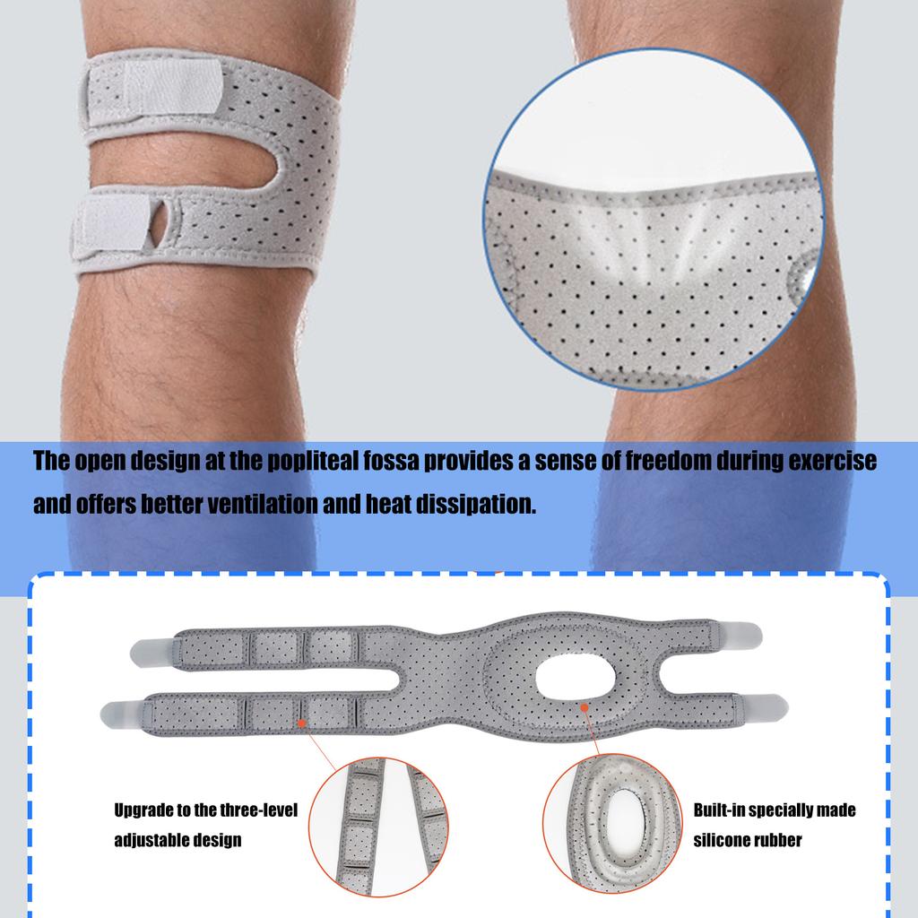 Patella Tendon Knee Brace Compression Patella Knee Support Adjustable for Baseball Basketball Soccer Cycling Hiking