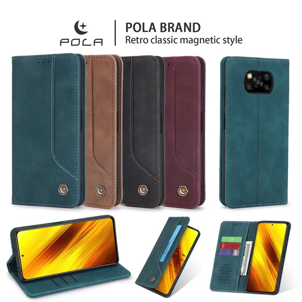 Luxury Leather Flip Wallet Case For Xiaomi Redmi Note 12 11 Pro Max 13 12T 11T Pro Poco X5 X4 X3 NFC 10T Lite Magnet Bags Cover