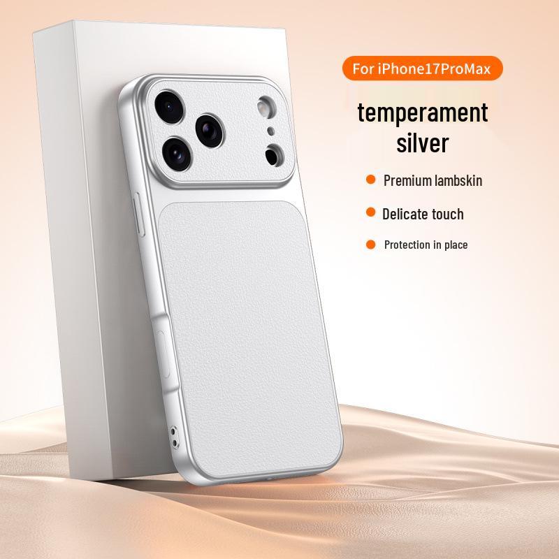 iPhone 17 Pro Max Full-Coverage Lambskin Leather Case, Drop-Proof Protective Case iPhone 16 Pro Max