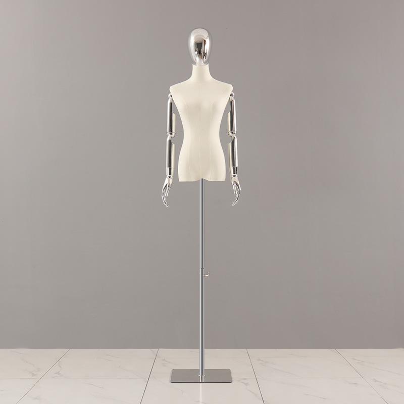 Korean Style Electroplated Female Torso Mannequin for Clothing Display