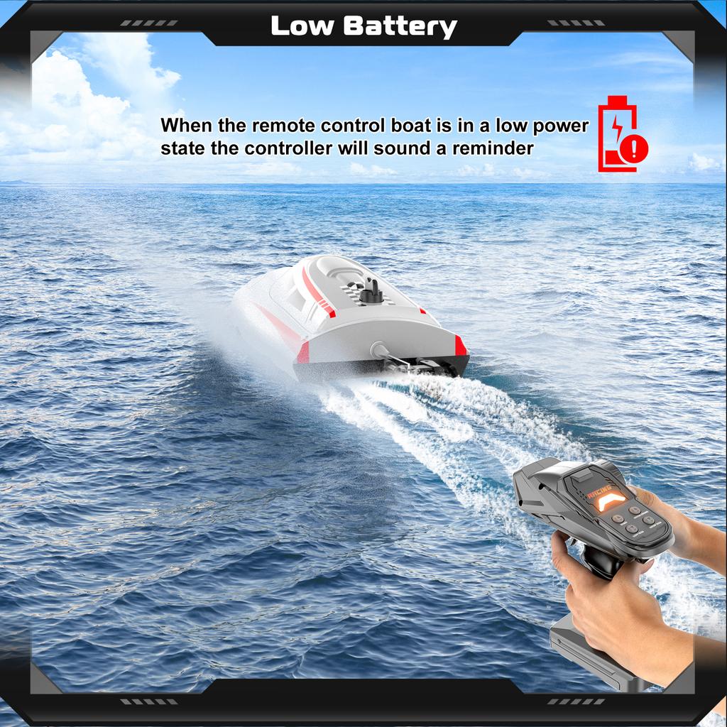30KM H High Speed Remote Control Boat 2.4GHz Boat for Adults Water Cooling System Low Power Reminder Off Water Sensing
