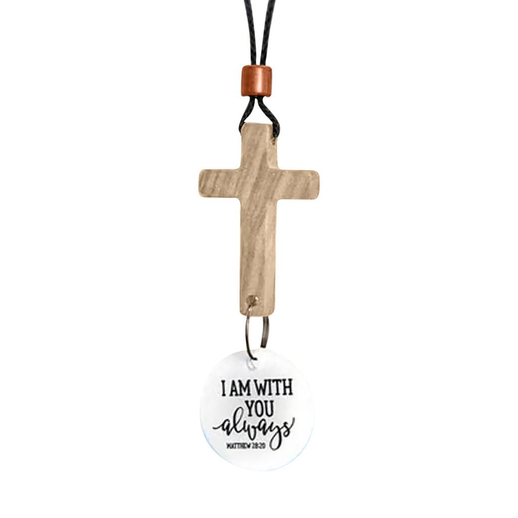 Bible Verse Car Rearview Mirror Hanging Cross Decoration