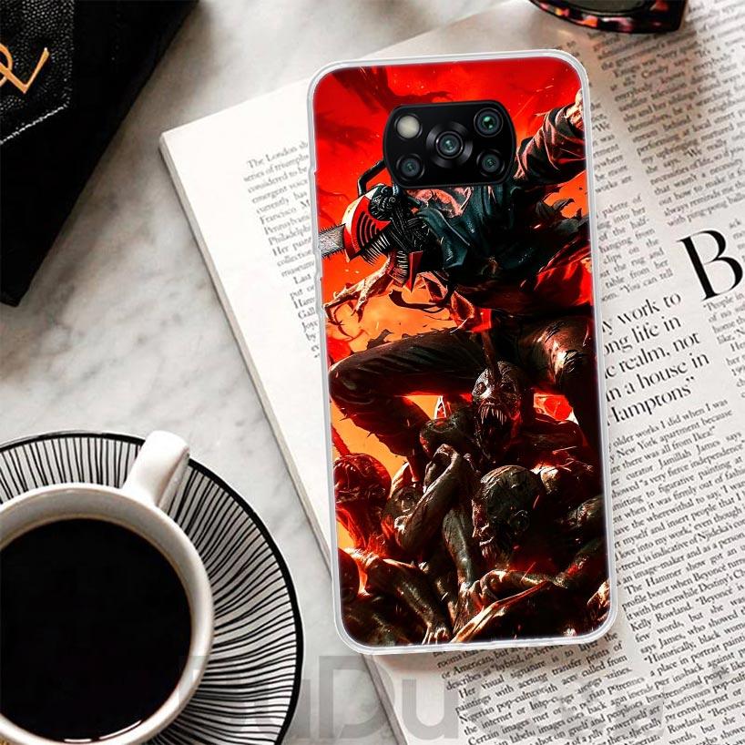 

C-Chainsaw Mans Denji Cover For Xiaomi Poco X7 X6 X5 Pro X3 Nfc F7 Ultra Phone Case F6 F5 X4 F4 Gt F3 M6 M5S M4 M3 Print Shell P Xiaomi Poco X6 Pro
