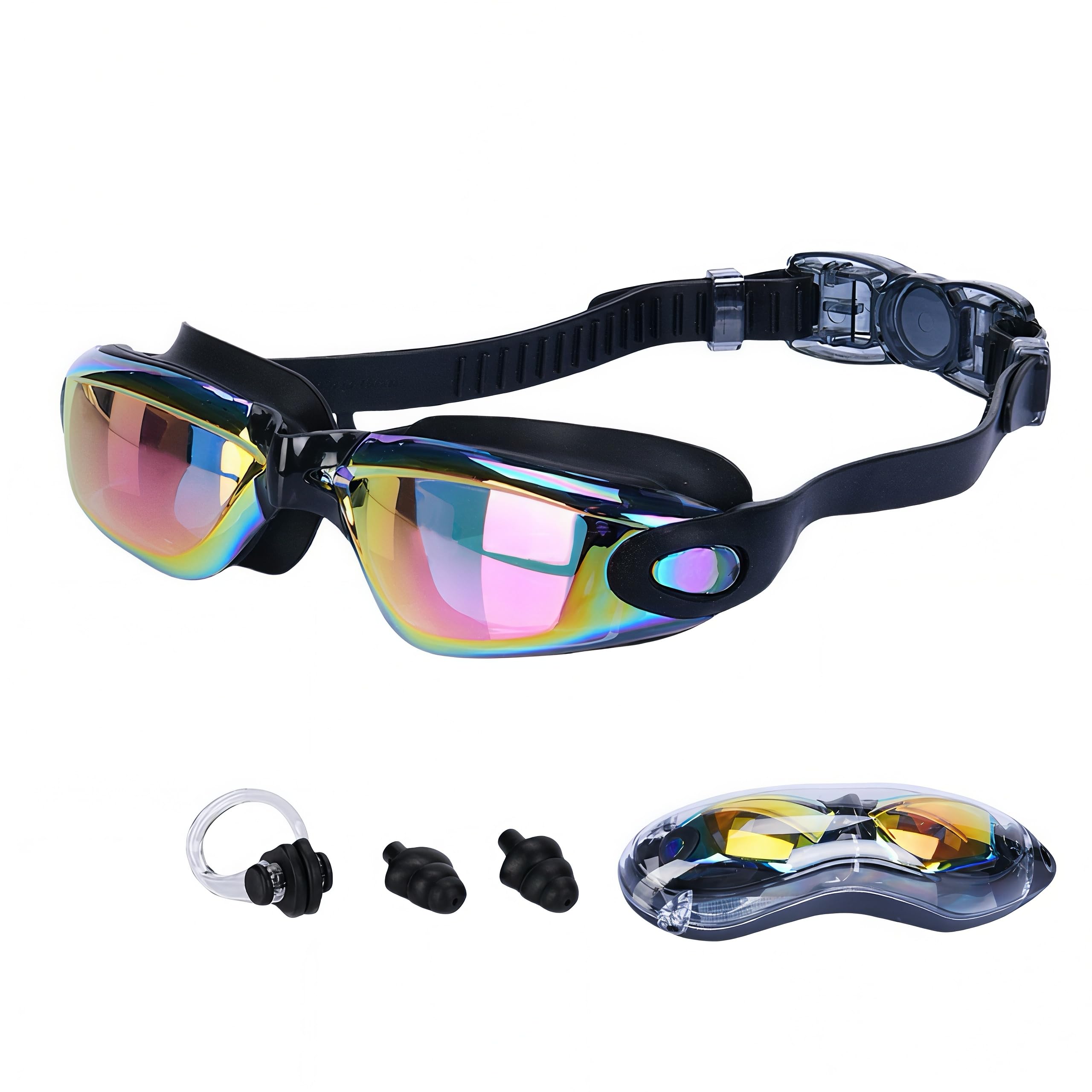 

Очки для плавания для взрослых и плавания в возрасте 8 лет и подводные УФ-зеркальные мягкие противоударные регулируемые легкие на нос защитный чехол соревновательные унисекс