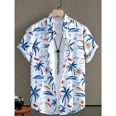 Men's Summer Short Sleeved Button Casual Collar Shirt