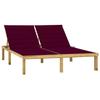 VidaXL Double Lounge Chair and Cushions Bordeaux Impregnated Pine Wood