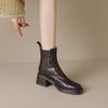 British style thick-soled thick-heeled Chelsea short boots women's 2025 autumn and winter new velvet Martin boots