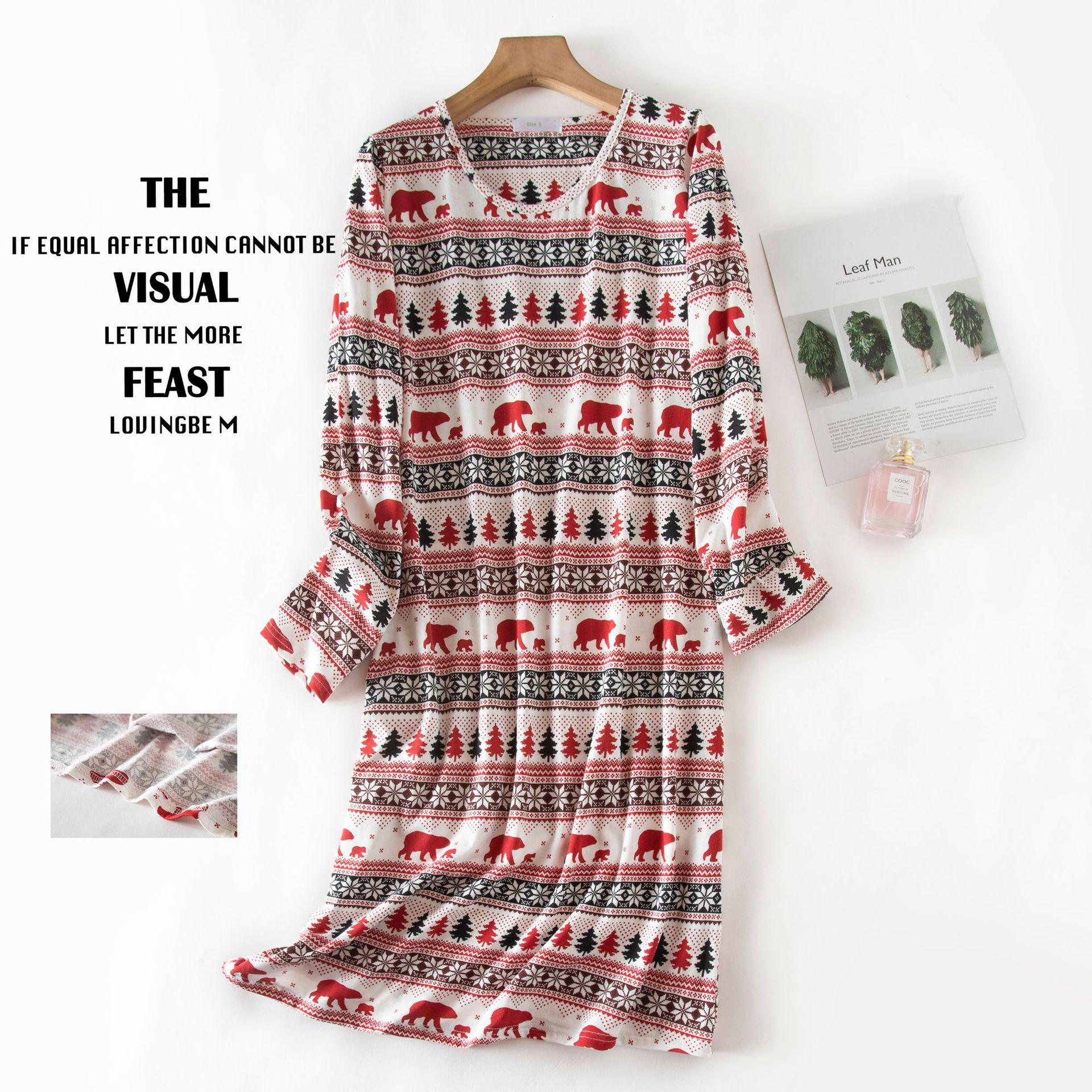 

Длинная пижама больших размеров, милые ночные рубашки с героями мультфильмов, женская осенняя хлопковая ночная рубашка с круглым воротником, одежда для сна с длинными рукавами XL красный