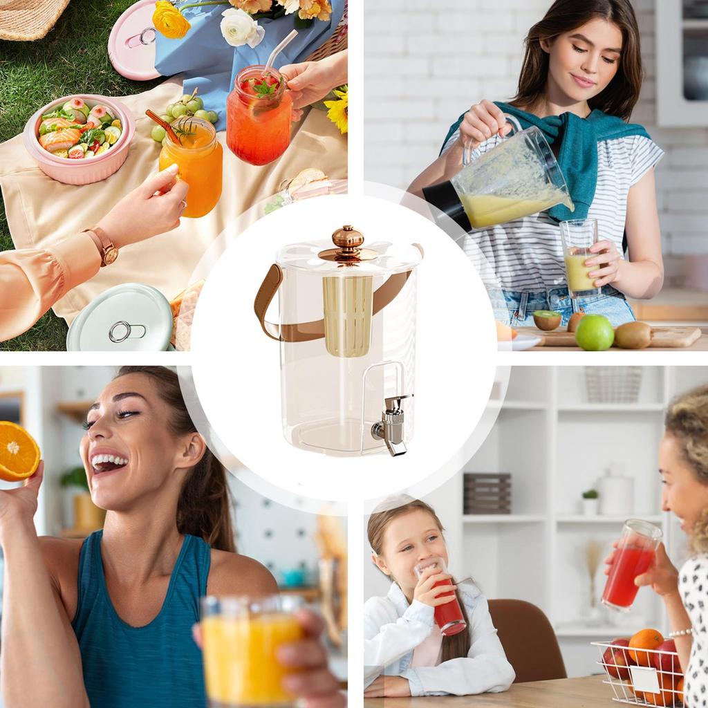 Drink Dispensers For Parties Water Drink Dispensers For Parties With Spigot 5L Spill-Proof Lemonade Beverage Container Jug For