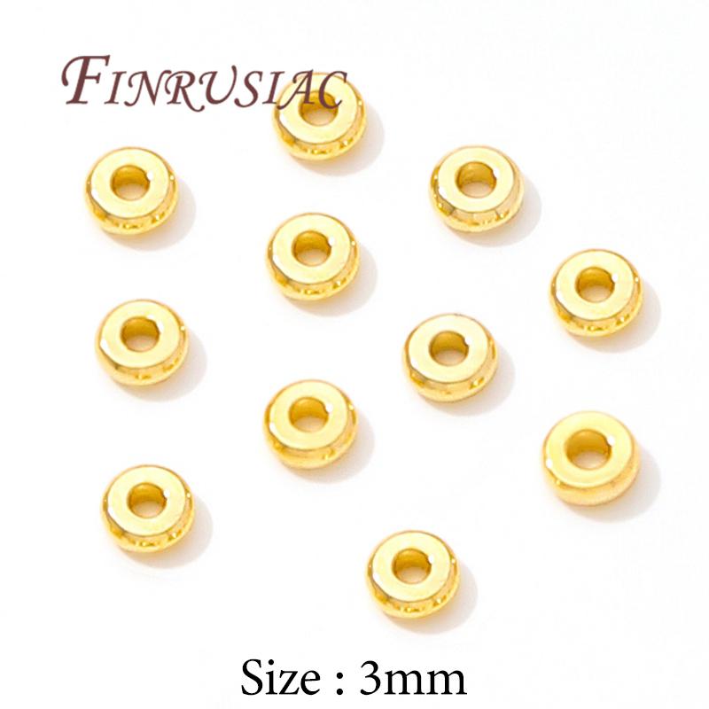 3mm 4mm 5mm 6mm Spacer Beads 18K Real Gold Plated Separators For Beads Accessories For Jewelry,Beads For Bracelets