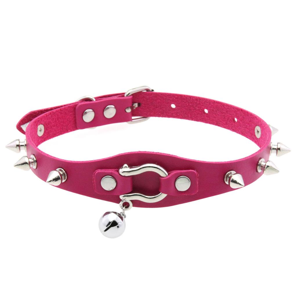 Collana girocollo nera borchiata Rivetto Borchia Punk Rock Campanellino Ecopelle Gotico Collare Donna Chocker Ragazze Harajuku Costume Gioiello Gotico