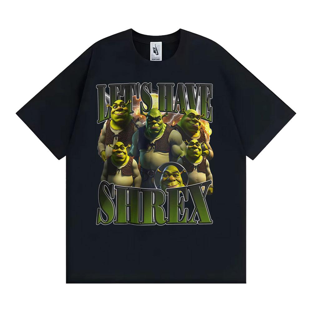 Divertente Facciamo Shrex Shrek Grafica Meme Maglietta Unisex Moda Donna Vintage Manica Corta Magliette Cotone Larga Oversize Maglietta
