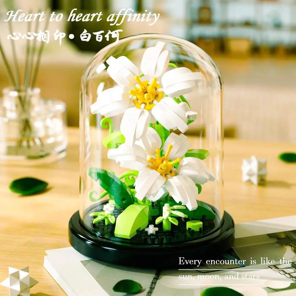 Diy Micro Blume Bausteine ​​Mini Ziegel Partikel Ewige Leben Blumen Hause Dekoration Montage Puzzle Spielzeug Kinder Geschenk