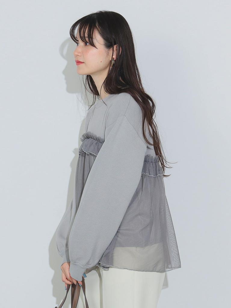 Tricot Docare Tricot GRI MĂRIME UNICĂ [Beams Heart] M/L o/Tulle Damă