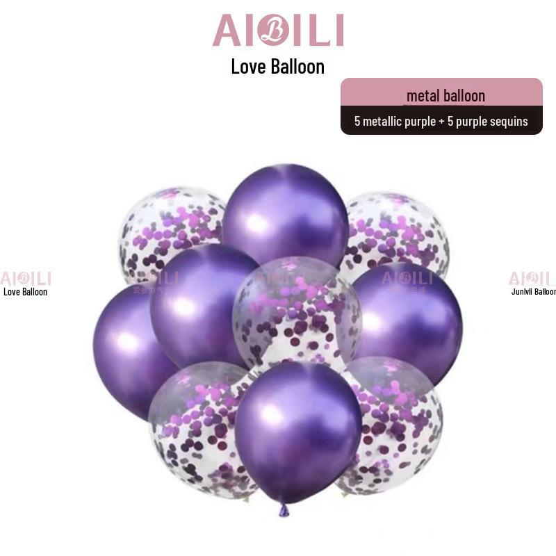 Metallic Sequin Balloon Set for Birthdays, Valentine's Day, and Weddings