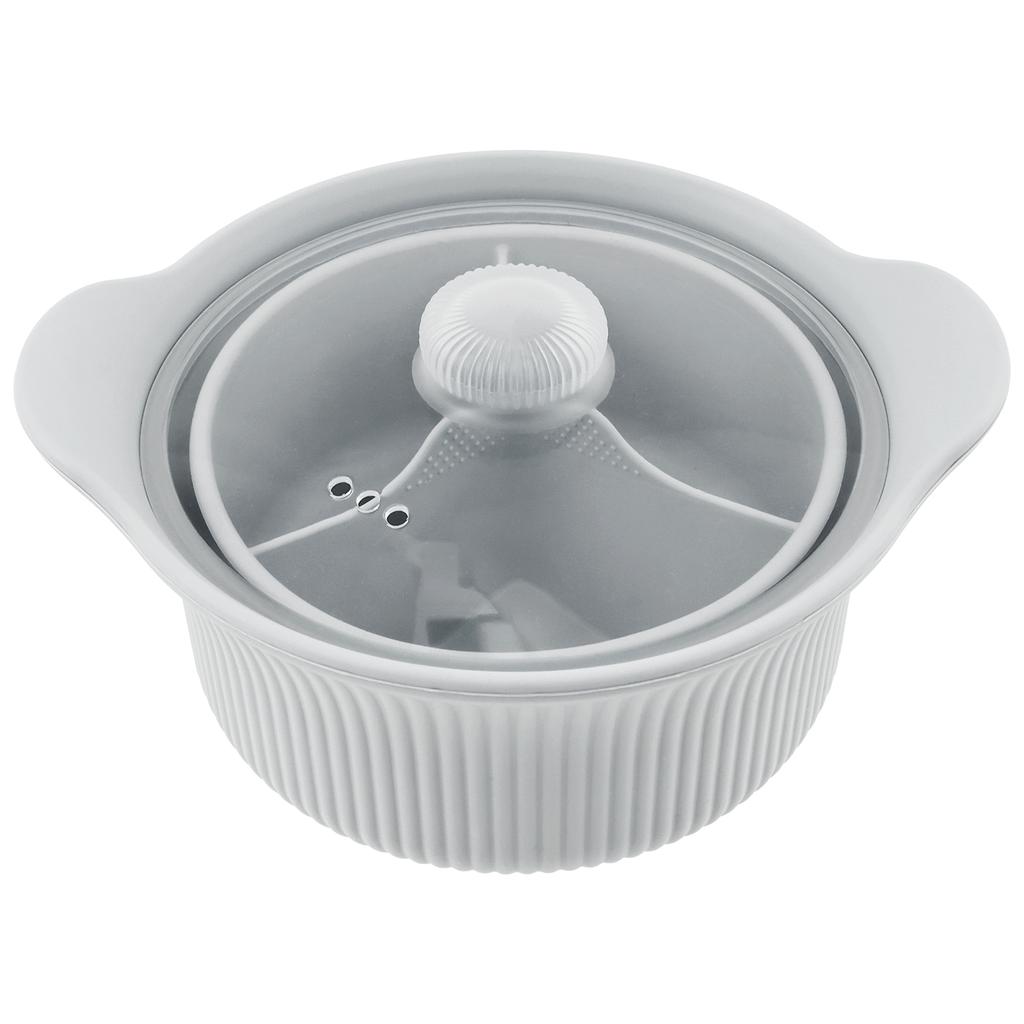 Microwave Silicone Steamer 3 Compartments Microwave Pot Heat Resistance Multifunctional Steamer Bowl Portable Air Fryer Pot Easy