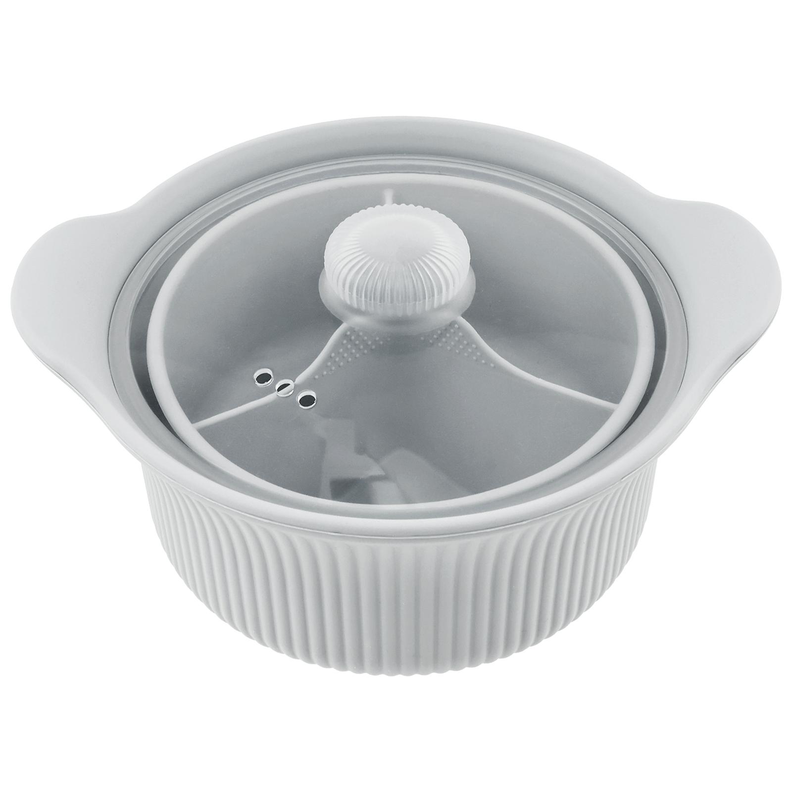 

Микроволновая силиконовая пароварка 3 отделения Кастрюля для микроволновки Термостойкость Многофункциональная пароварка Миска Портативная кастрюля для аэрофритюрницы Легко