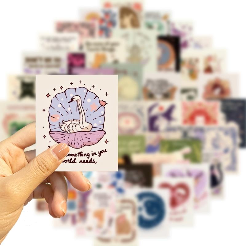 PVC Cartoon Stickers Pack Of 50 Reusable Motivational Decals Labels Safe For Kids Teens School Supplies Craft Projects