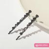 CHIMERA 2-Piece Rhinestone Butterfly Hair Clips, Side Clips for Bangs, Hairpins, Black