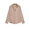 Spring New Women's Clothing Lapel Silk Satin Texture Classic Vertical Shirt 2074580 2074140