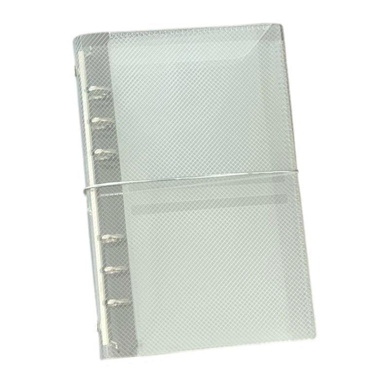 A6/A7 Clear Notebook Cover Binders Folder Three Fold Flip Binders Cover with Elastic Band for Paper Storage