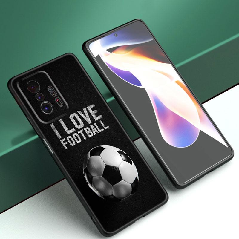 Fire Football Soccer Phone Case For Xiaomi Mi A2 8 9 SE Note 10 10T 11 12 Lite 9T 11T 12S 12T Pro A3 6X 12X Soft TPU Black Cover