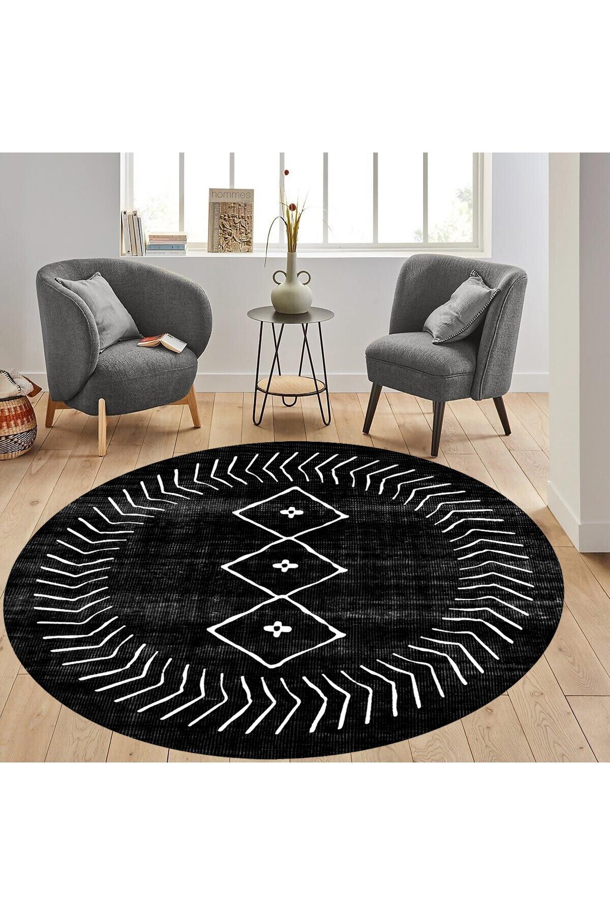 

Rovigo Home Washable Round Printed Carpet RHM7305-HT572 100x100 чёрный