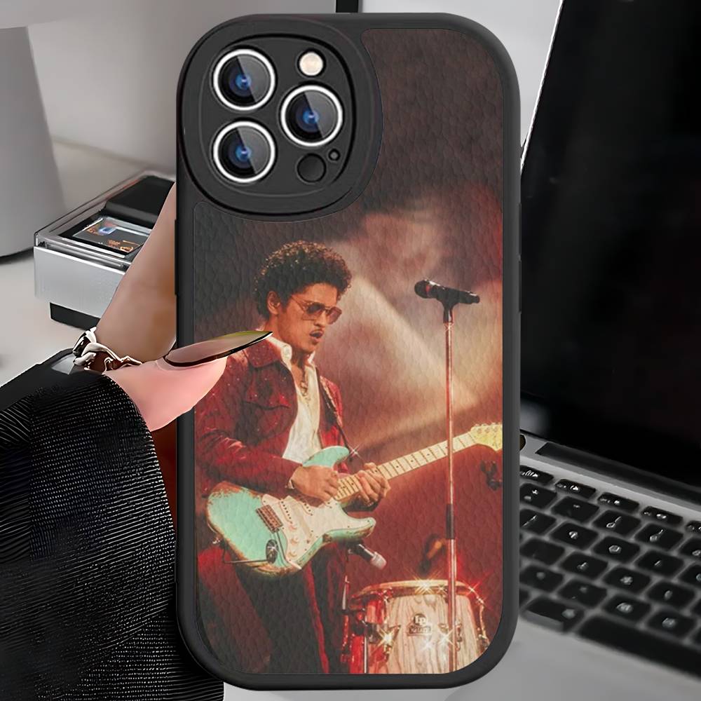 Famous Bruno Mars The Romantic Leather Phone Case For IPhone 15 14 13 Pro Max 12 11 16 Plus Phone Cover