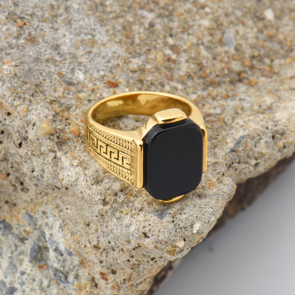 R3433Men's High Quality Vintage Stainless Steel Gemstone Styles Ring Jewelry