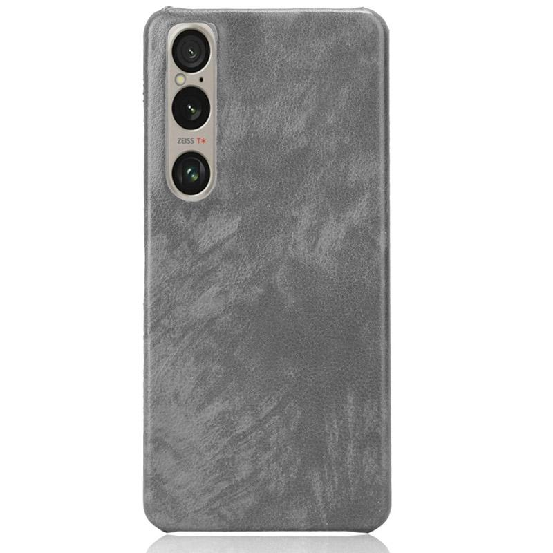 

For Sony Xperia 1 VI Case PU Leather+Hard PC Slim Litchi Texture Phone Cover Grey