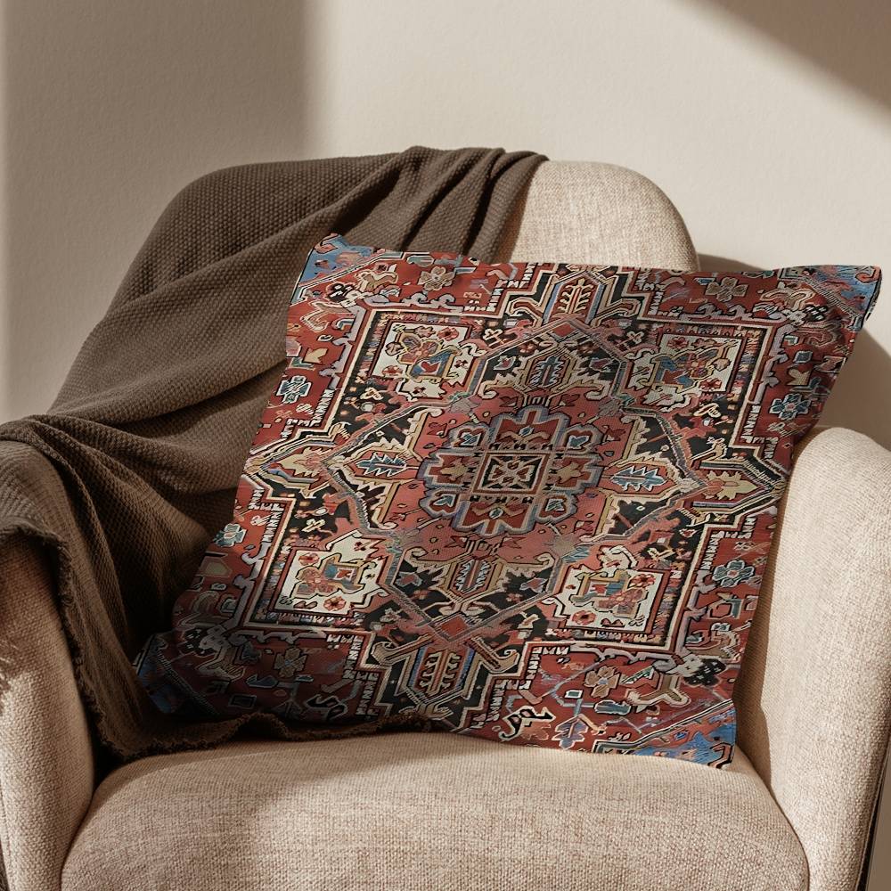 Persian Rug Iranian Carpet Pillow Case Square DoubleSided Printing Short Plush Sofa Cushion Cover Bedroom Bedside Pillow