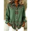 Vintage Color-Block Striped Satin Long Sleeve Shirt Women Relaxed Fit Office Casual 2026