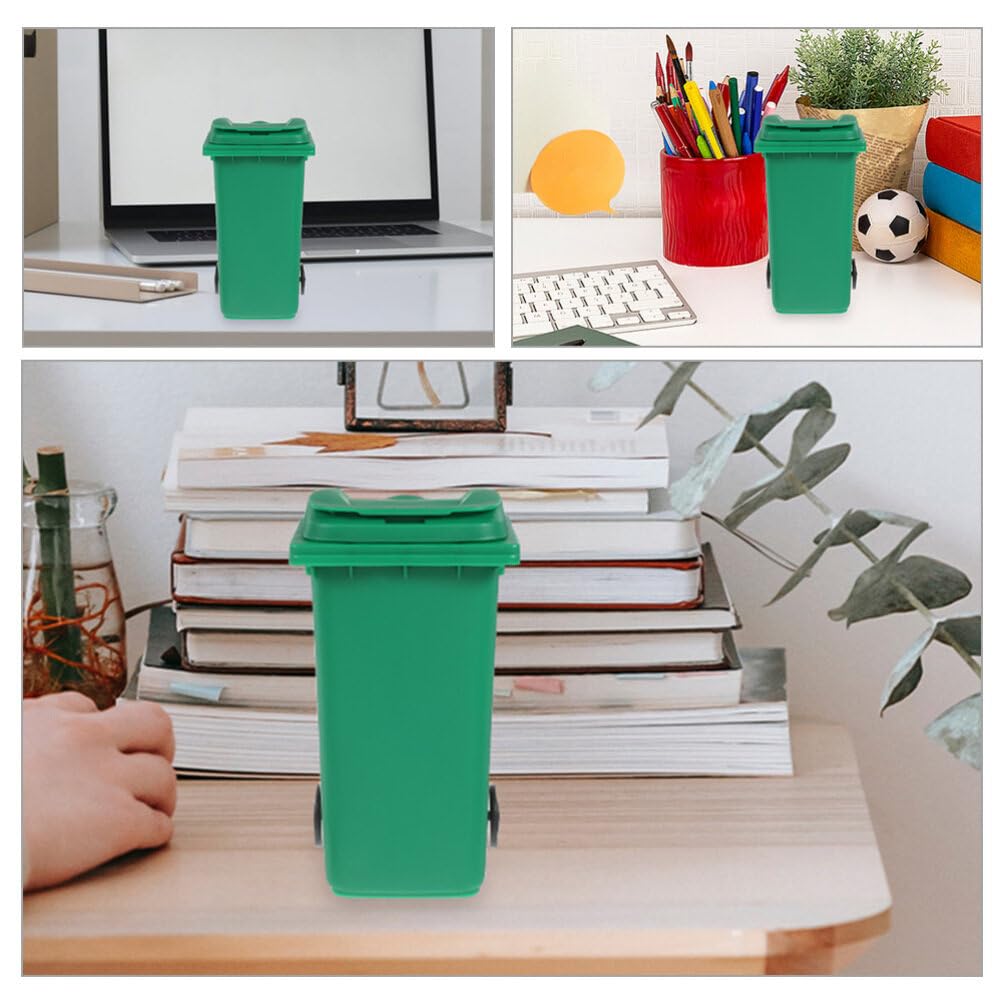 EXCEART 5pcs Mini Curbside Garbage Cans Desk Trash Can Trash Bins Pen Holder Desk Organizer Garbage Bin Recycle Can Mini Waste Basket with Lid Small
