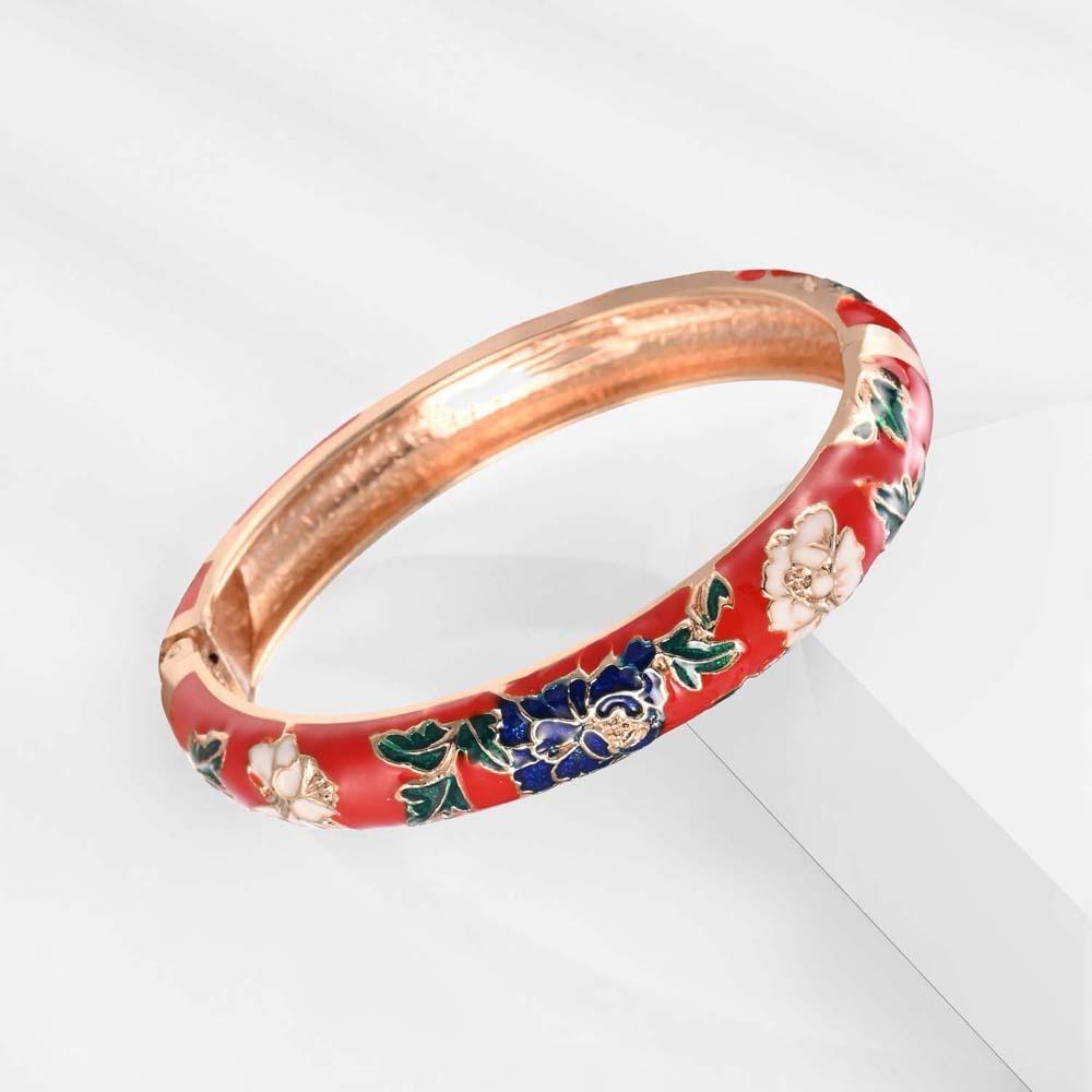 Hanfu Accessories Vintage Cloisonne Bangle Traditional Women's Wrist Jewelry  Daily