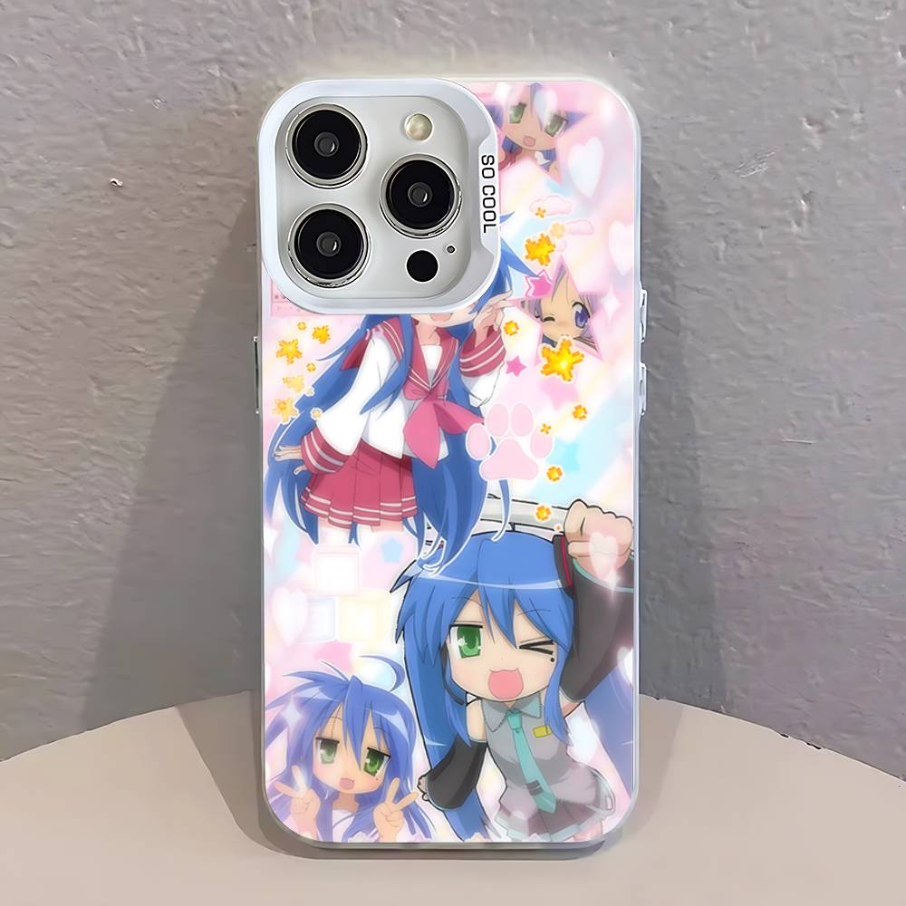 K-Konata Izumi Glücksstern S Handyhülle Für iPhone 17,16,15,14,13,12,11,Pro,Max,Plus,SE,Air,Mini Anti-Fall Weißer Stoßfänger