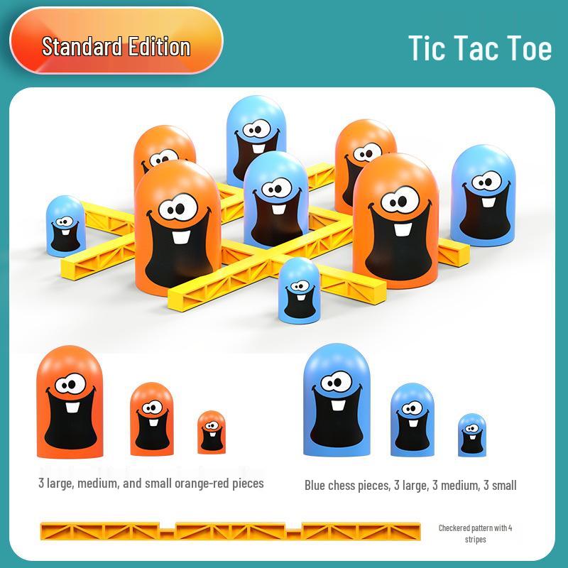 Children s Matryoshka Tic-Tac-Toe Interactive Board Game - Stacking Toy for Parent-Child Fun and Concentration Training.