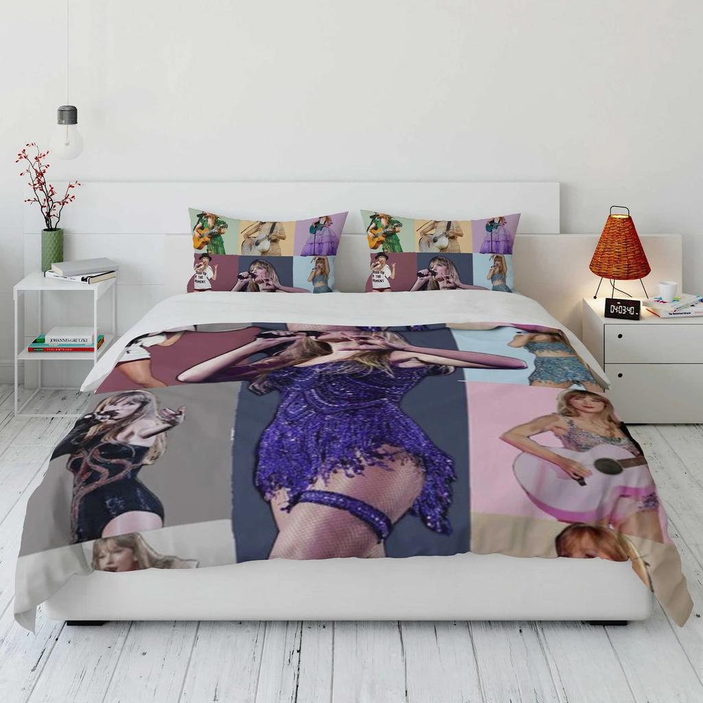 Pop Female Singer Taylors 3D Printing Bedding Set Celebrity Swift Duvet Cover Pillowcase Bed Kit Famous Star Quilt Cover Bed Set