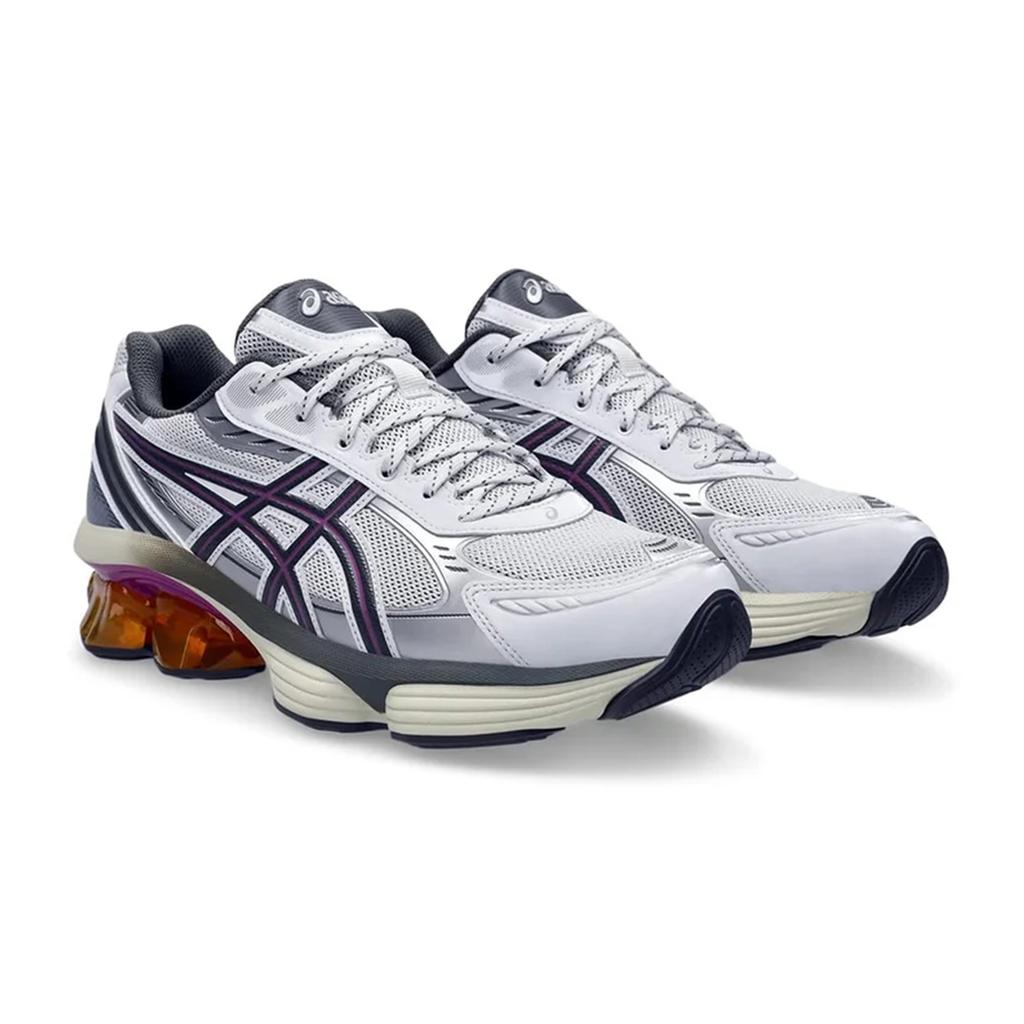 Asics Gel Kinetic Fluent Trüffelgrau Lila Unisex Sneaker Weiß 1203A591-100