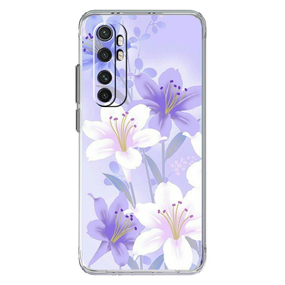 Phone Case For Xiaomi Poco X6 X5 NFC X3 F6 F5 Pro F4 F3 M3 14 13T 12T 12 13 Lite 11 Mi 5G Clear Cover Beauty Flowers Leaves