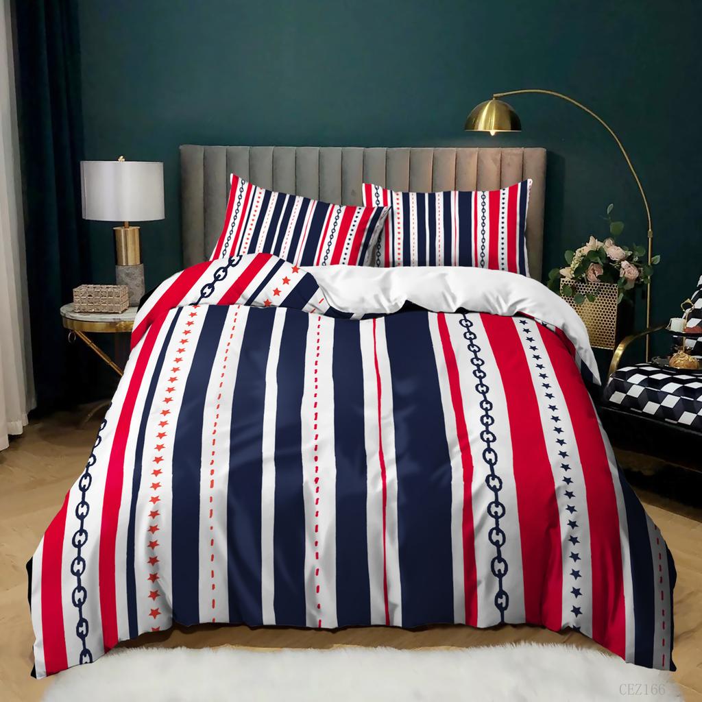 203D Digital Printing National Flag Quilt Set Three-Piece 3D Digital Printing Kit