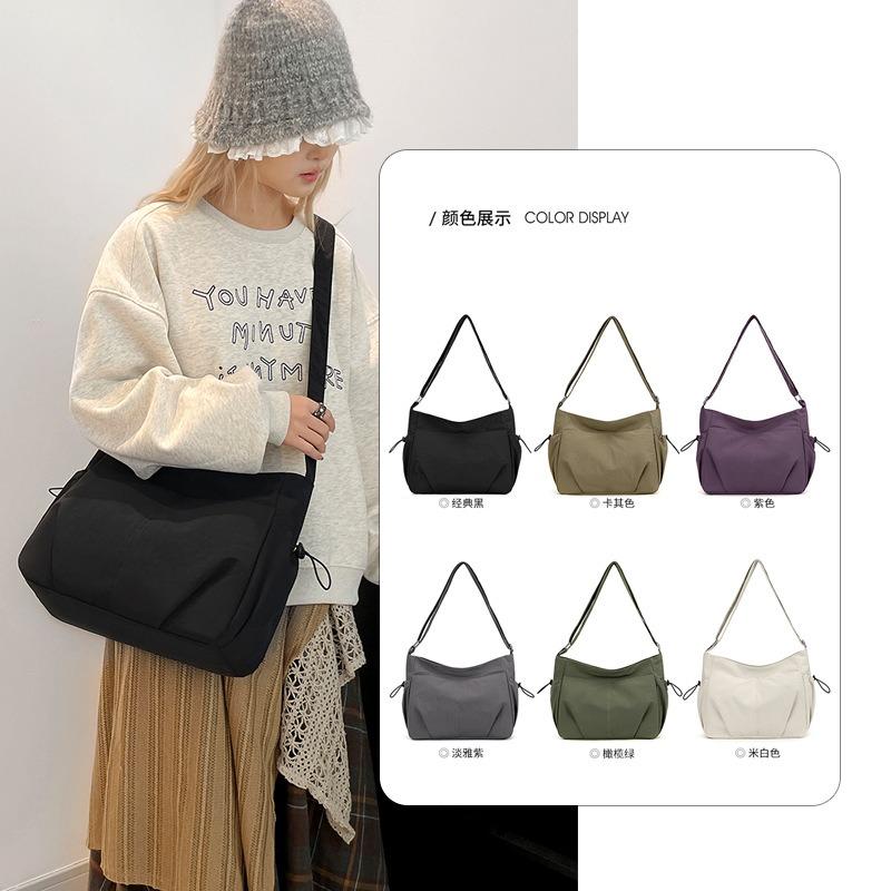 Spring and summer new waterproof nylon cloth messenger bag large capacity lightweight women's shoulder bag light puff series tote bag
