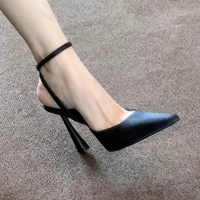 Kadın Yüksek Topuklu Yaz Yeni Moda Sivri Burunlu Topuklu Ayakkabılar Kadın Stiletto Slingback Sığ Düğünler Gelin Ayakkabıları Zapatos Mujer