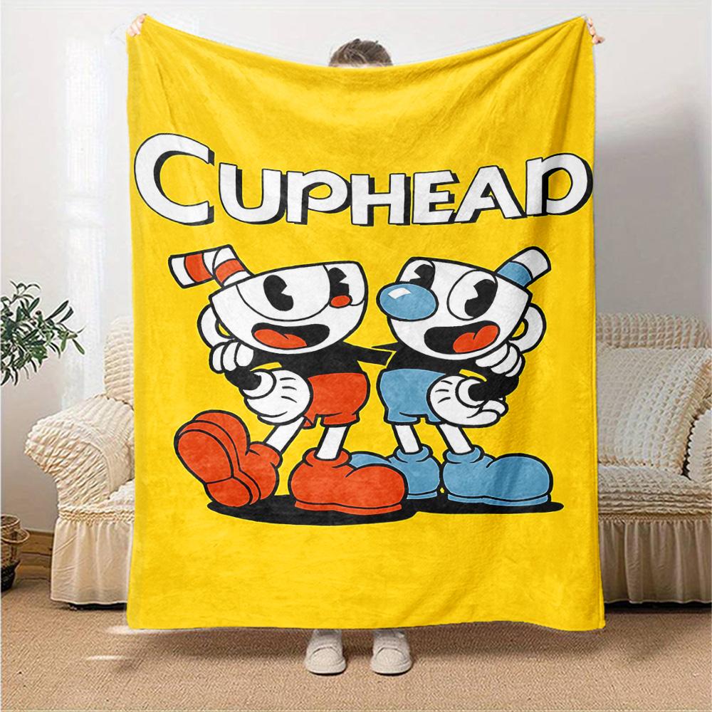 Cuphead Mugman Adventure Flannel Blanket Super Soft Warm Cozy Blanket For Sofa Bed Office Travel Allseason Home Decor Gift